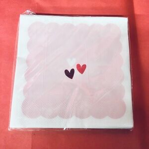 🔥$4🔥NEW AMERICAN GREETINGS Paper Napkins Pink Heart 20ct White